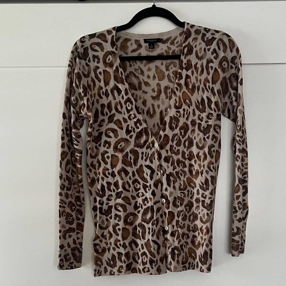 Ann Taylor Leopard Print Cardigan